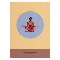 Ilustrace woman meditating sitting crosslegged, We Are, 26.7x40 cm