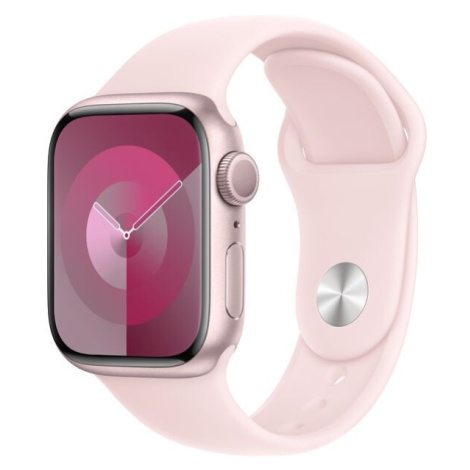 Apple Watch Series 9 41mm Růžový hliník se světle růžovým sportovním řemínkem S/M Růžová