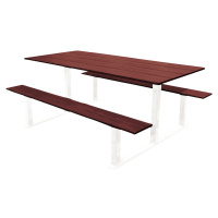 PROCITY Sestava stolu a laviček RIGA, délka 1500 mm, bílá / mahagon