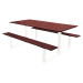 PROCITY Sestava stolu a laviček RIGA, délka 1500 mm, bílá / mahagon