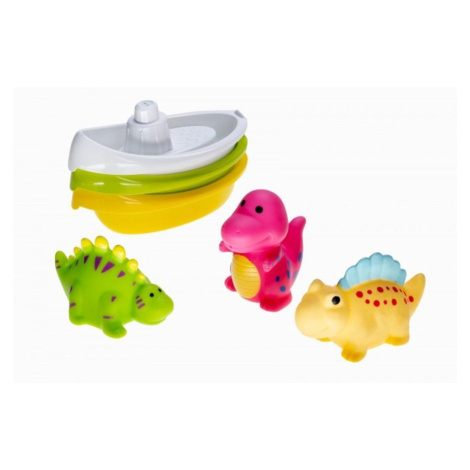 Profibaby Lodičky 3ks + dinosaurus 3ks do vody stříkací plast mix druhů v sáčku 17x24cm 0m+