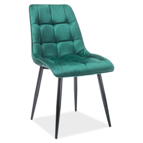 Casarredo Jídelní čalouněná židle SIK VELVET zelená/černá