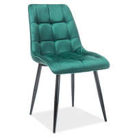 Casarredo Jídelní čalouněná židle SIK VELVET zelená/černá