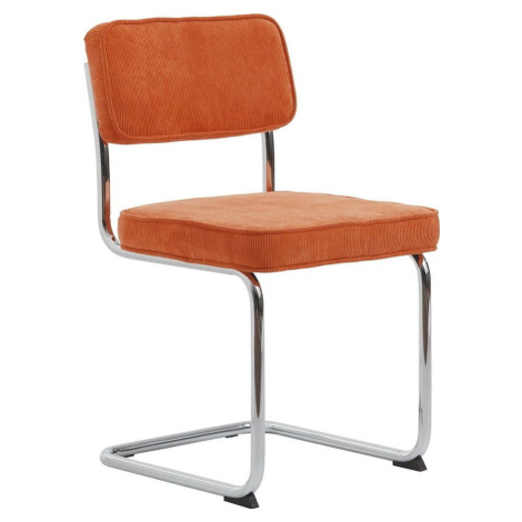 Oranžová manšestrová jídelní židle Rupert – Unique Furniture