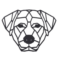 Dřevěný geometrický obraz - Labradorský retrívr 65 cm Barva:: Černá