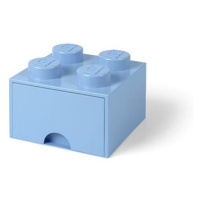 LEGO Úložný box 4 s šuplíkem - světle modrá