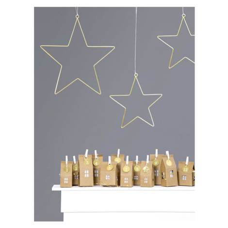 PartyDeco Visící vánoční dekorace - zlaté hvězdy 2ks
