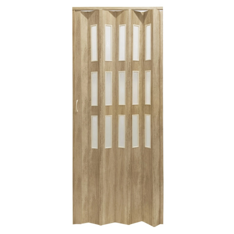 HOPA Plastové shrnovací dveře Matrix prosklené dub Sonoma 87 x 200 cm