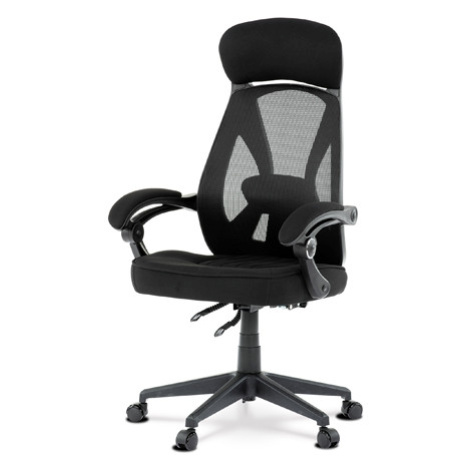Kancelářská židle, potah černá látka a černá síťovina MESH, PC mech. s aretací Autronic