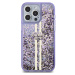 Guess PC/TPU Liquid Glitter Gold Stripe kryt pro iPhone 15 Pro Max fialový