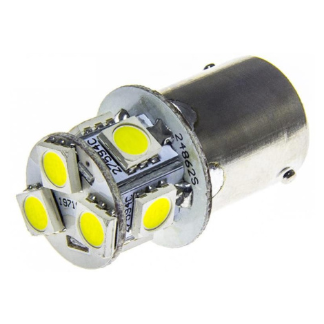 LED auto žárovka LED BA15S 10-30V 8 SMD 5050 Studená bílá Opticon