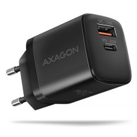 AXAGON ACU-PQ20, nabíječka do sítě 20W, 2x port (USB-A + USB-C), PD3.0/PPS/QC4+/AFC/Apple, černá