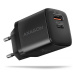 AXAGON ACU-PQ20, nabíječka do sítě 20W, 2x port (USB-A + USB-C), PD3.0/PPS/QC4+/AFC/Apple, černá