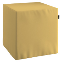 Dekoria Sedák Cube - kostka pevná 40x40x40, matně žlutá, 40 x 40 x 40 cm, Cotton Panama, 702-41