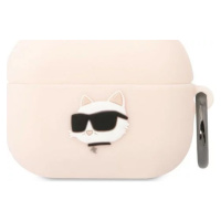 Pouzdro Karl Lagerfeld AirPods Pro cover pink Silicone Choupette Head 3D (KLAPRUNCHP)