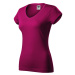 Dámské tričko Malfini Fit V-neck red fuchsia