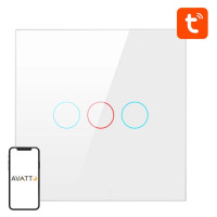 Přepínač Avatto ZigBee Touch Light Switch ZTS02-EU-W3 Triple TUYA (white)