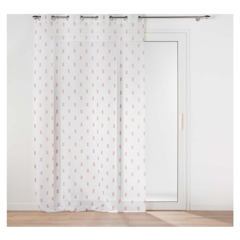 Bílo-růžová voálová záclona 140x240 cm Geokid – douceur d'intérieur
