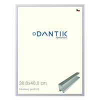 DANTIK rámeček 30 × 40, ALU profil 7003 Stříbrný matný plexi čiré