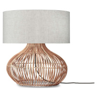 Stolní lampa s textilním stínidlem v krémovo-přírodní barvě (výška 60 cm) Kalahari – Good&Mojo