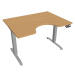 Office Pro psací stůl Hobis Motion MS ERGO 2 Šířka: 120 cm, Barva desky: buk, Barva kovu: šedá R