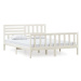 Rám postele bílý masivní dřevo 160 × 200 cm, 3101164