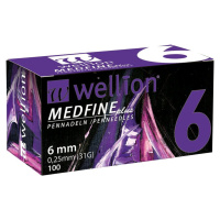 WELLION MEDFINE PLUS JEHLY PRO INZULÍNOVÁ PERA JEHLY  PRO VŠECHNA INZULÍNOVÁ PERA, VEL. 31G X 6M