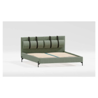 Zelená čalouněná dvoulůžková postel s roštem 200x200 cm Tulsa – Ropez