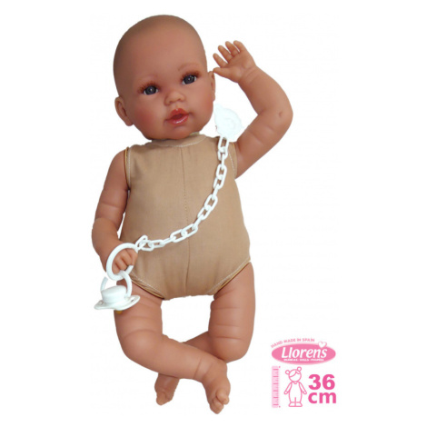 Llorens 636p new born 2 v 1 - realistická panenka miminko se zvuky a měkkým látkovým tělem - 36 
