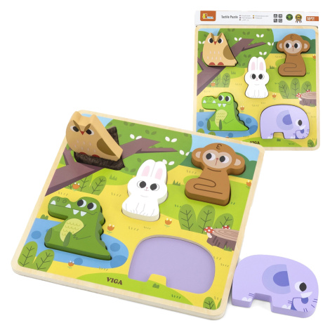 Viga Toys Dřevěná zvířátka VIGA, lesní puzzle
