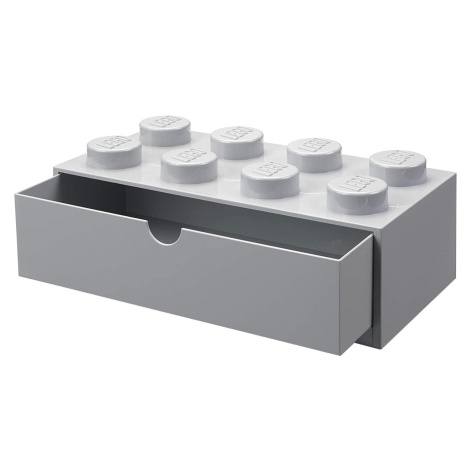 Stolní box LEGO, se zásuvkou, velký (8), šedá - 40211740 SmartLife