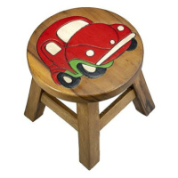 Dřevěná dětská stolička - AUTO ČERVENÉ