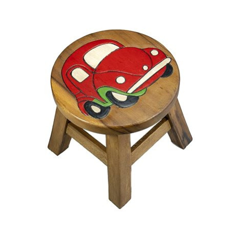 Dřevěná dětská stolička - AUTO ČERVENÉ AK Trading