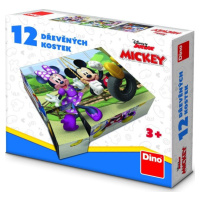 Mickey a Minnie - Dřevěné kostky 12 ks - Dino