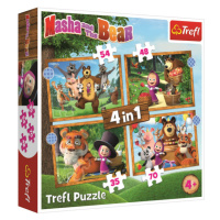 Puzzle Máša v lese 4 v 1