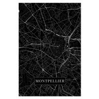 Mapa Montpellier black, (26.7 x 40 cm)