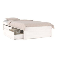 Rám postele se zásuvkami bílý 90 × 200 cm, 3103464