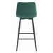 Set čtyř barových židlí NADO sametové tmavě zelené (černé nohy) 4 ks