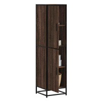 vidaXL Skříň highboard hnědý dub 35,5x35x139 cm kompozit a kov