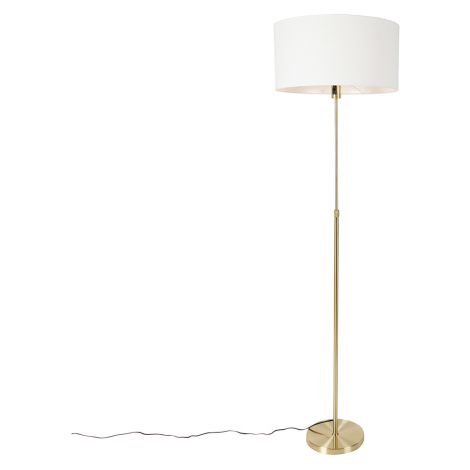 Stojací lampa nastavitelná zlatá se stínidlem bílá 50 cm - Parte QAZQA