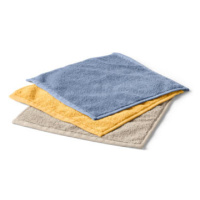 Kosmetické ručníky, 3 ks, hnědý, modrý a žlutý