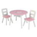 Kidkraft set stůl a 2 židle růžovobílý