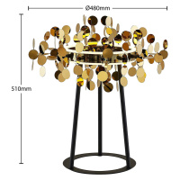 Lucande Lucande Glimmo LED stolní lampa, černá, mosaz