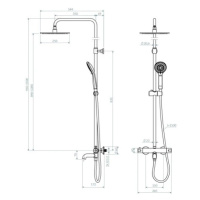 OMNIRES Y termostatický system vanový zlatá /GL/ Y1234ALGL