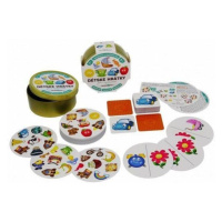 Dětské Hrátky pro nejmenší - soubor 3 her Hmaťák, Domino a Pexeso / 3v1 v plechové krabičce