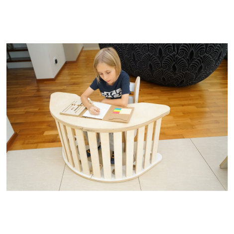 Houpačka Dřevěný Montessori L Skládací Kancelář Stůl Židle Pevný Lak Pl