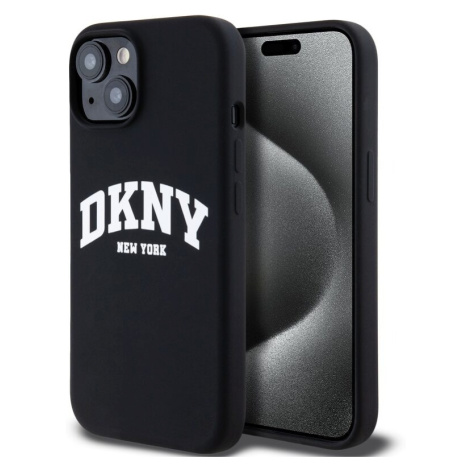 Pouzdro DKNY Liquid Silicone Arch Logo MagSafe zadní kryt Apple iPhone 15 Black