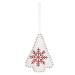 H&L Závěsná vánoční dekorace Strom, 10 cm, bílá
