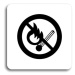 Accept Piktogram "zákaz vstupu s otevřeným plamenem" (80 × 80 mm) (bílá tabulka - černý tisk bez
