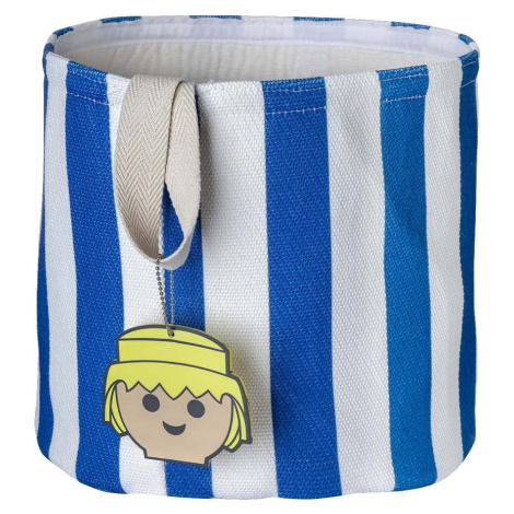 Modrý látkový dětský koš na hračky ø 30x28 cm Stripes – Playmobil